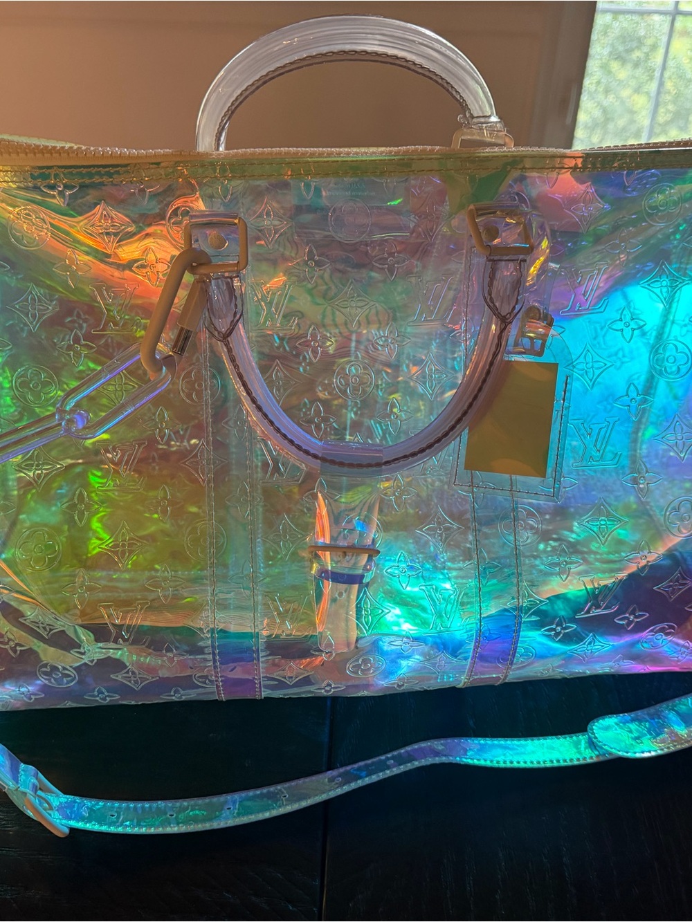 Louis Vuitton Iridescent Clear Monogram keepall 50 prism